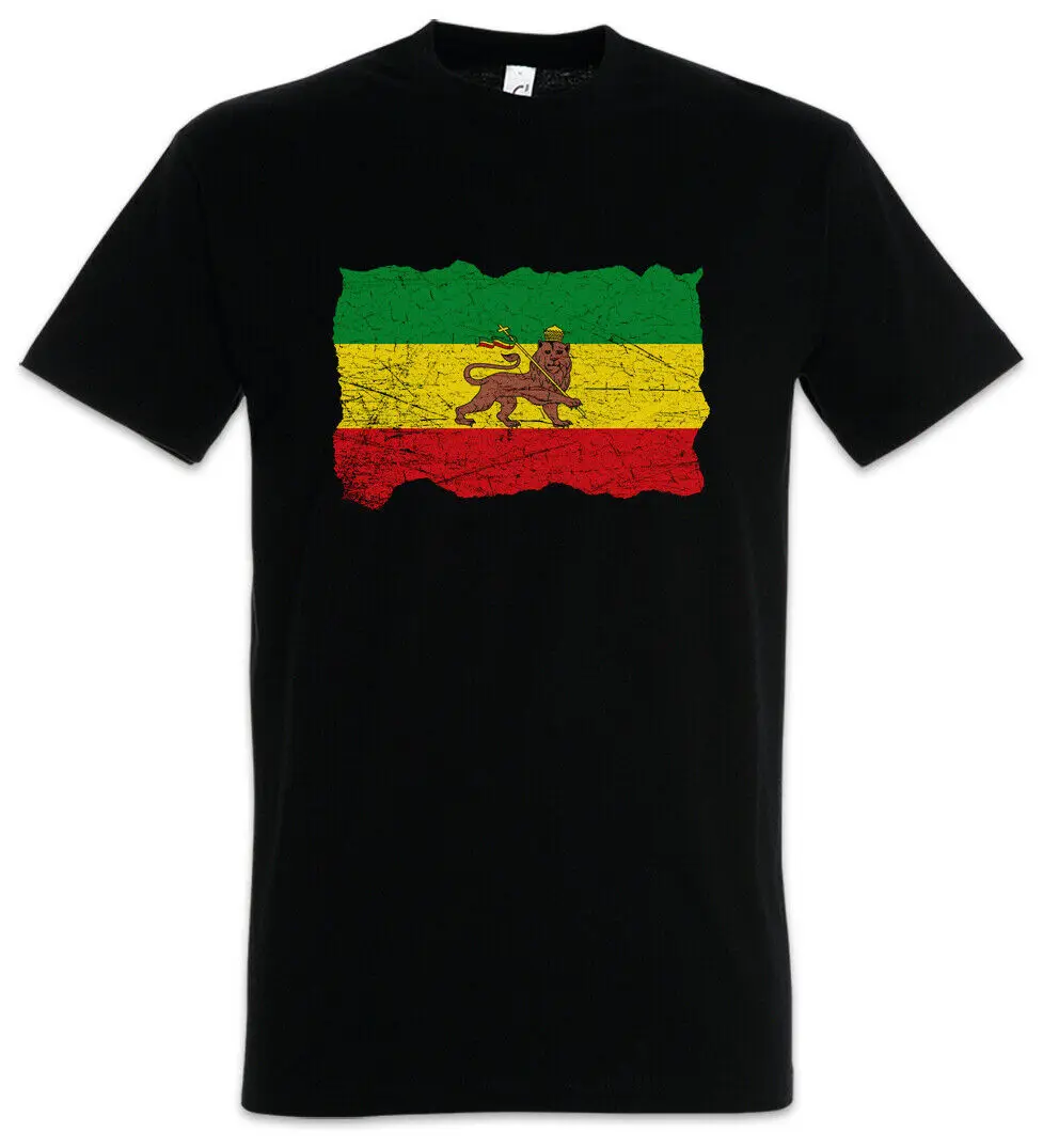 Reggae Jamaica Africa Ethiopia Rastafari Flag T-Shirt. Summer Cotton O-Neck Short Sleeve Mens T Shirt New S-3XL