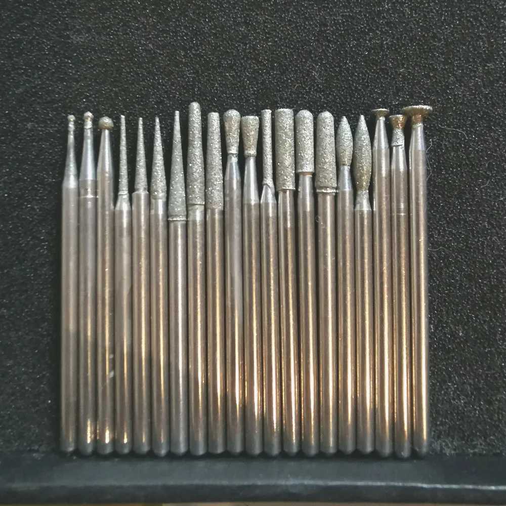 20 sztuk mieszane laboratorium dentystyczne narzędzie 2.35mm shank Tiny Cut HP wiertła diamentowe zestaw protezy lub do polerowania biżuterii mikro