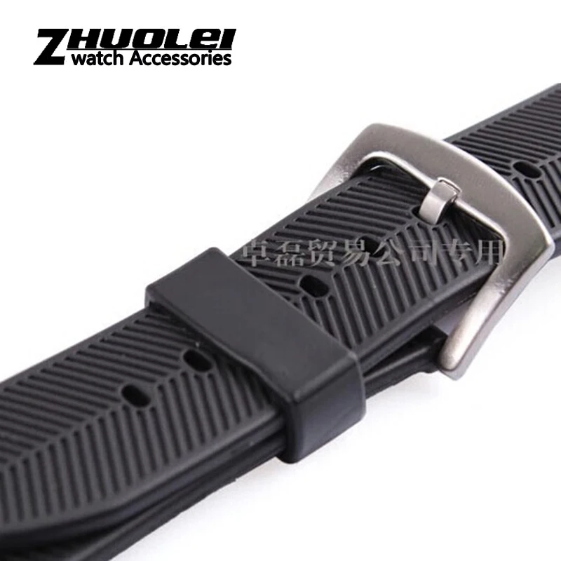 for swatch rubber band 23mm New High Quality Mens Black Soft Waterproof Diving Silicone Rubber Watchband Straps Black bracelet