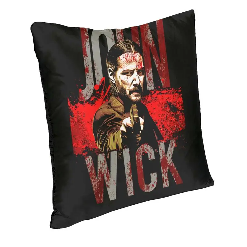 Classic Movie John Wick Cushion Cover 60x60cm Keanu Reeves Funny Meme Throw Pillow Case for Sofa Pillowcase Bedroom Decoration