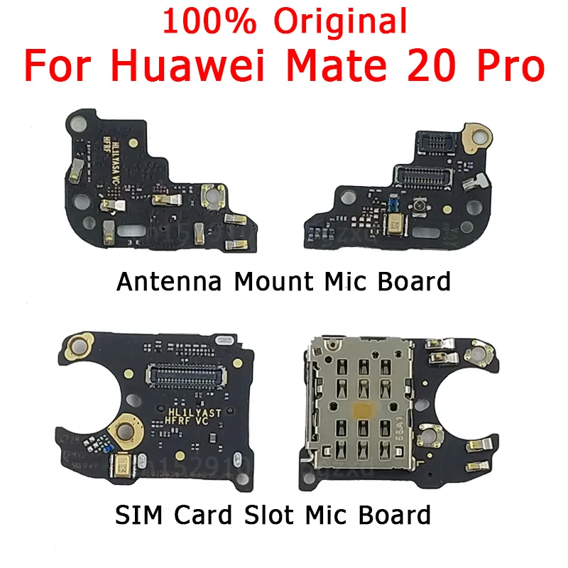 SIM Card Holder Socket Board For Huawei Mate 20 Pro Microphone Module Board Antenna Connect Signal Board Mic Flex Cable