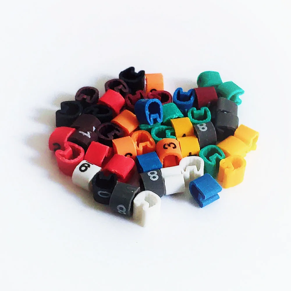 150-500PCS EC-0 EC-1 EC-2 Cable Marker Wire marker Number 0 to 9 Cable Size 1.5 sqmm mix Colored PVC Marker Valued Package