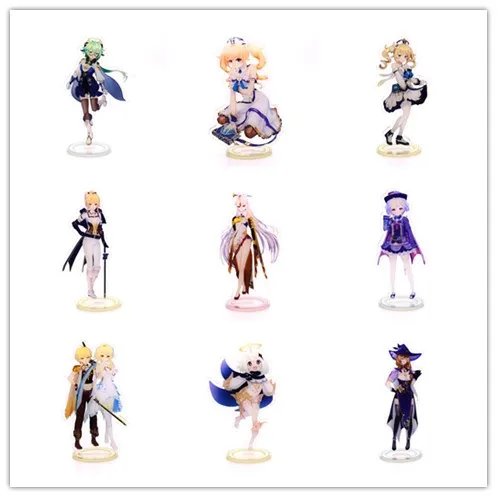 2021NewGame Genshin Impact Noelle Fischl Paimon Klee Amber Keqing Lumine Double-Sided Acrylic Stand Figure Model Decor Plate Toy