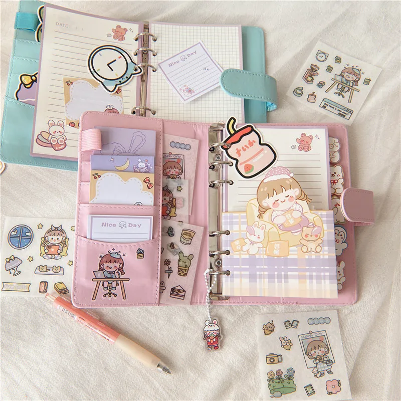 Sharkbang A6 Journal Notebook Gift Set 90 Sheets Papers Binder Dairy Loose Leaf Notebooks Agenda Bullet Stationery Supplies