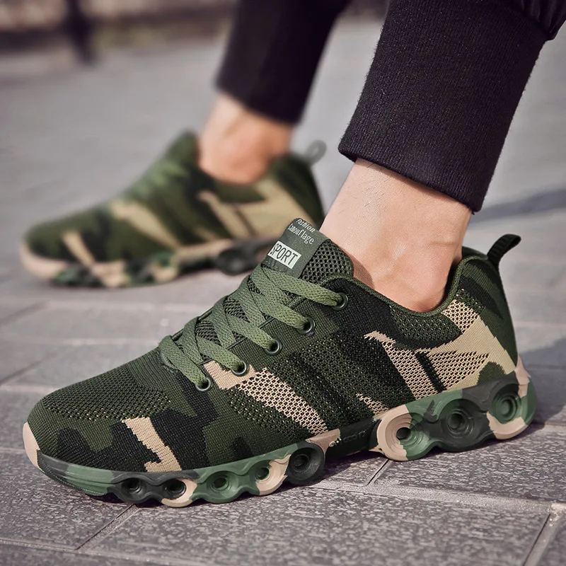 Summer Casual Shoes Mesh Camouflage Men Shoes Breathable High Quality Men Sneakers Non Slip Damping Outdoor Shoes for Men