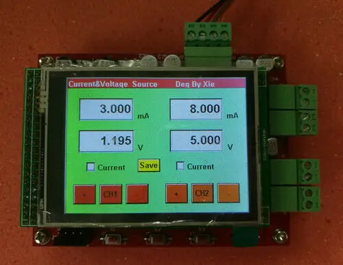 

5uA-20mA Digital uA Current Voltage Source CC CV 2-CH with TFT Touch LCD