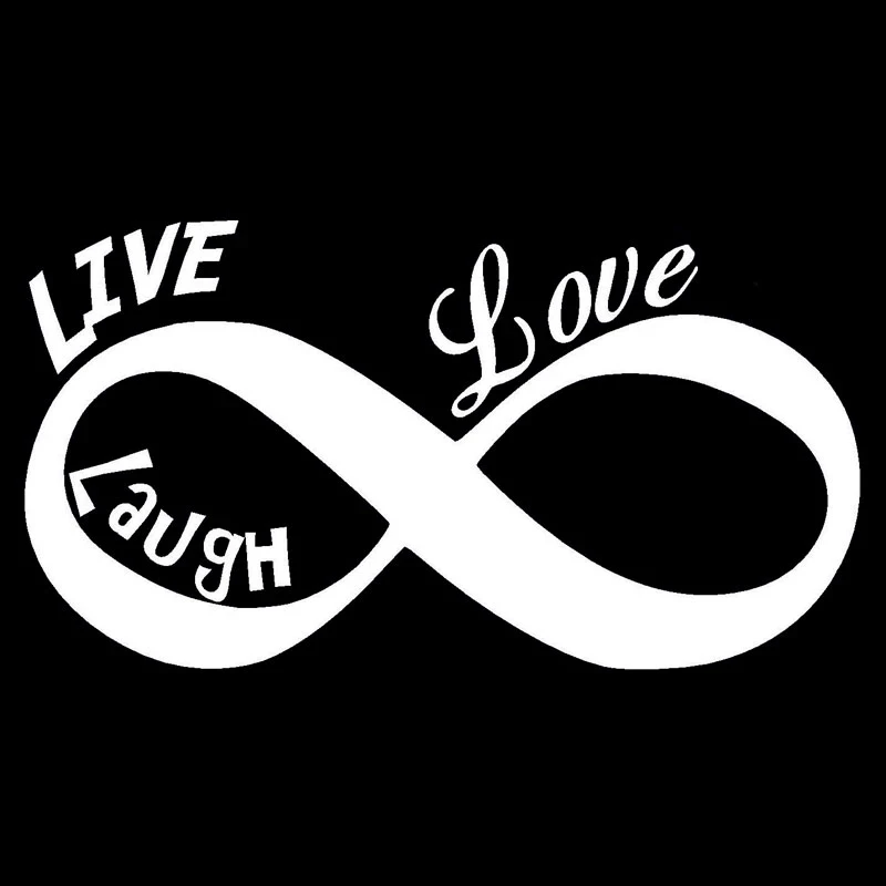 20X11CM LIVE LAUGH LOVE Infinity Vinyl Decal Symbol Heart Originality Car Sticker