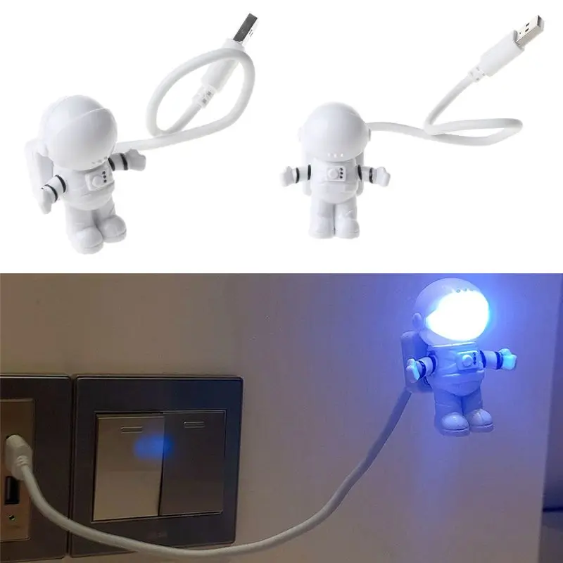 Creative Spaceman Astronaut ยืดหยุ่น LED USB Night Light สำหรับของเล่นเด็กสำหรับโน้ตบุ๊ค PC แล็ปท็อป