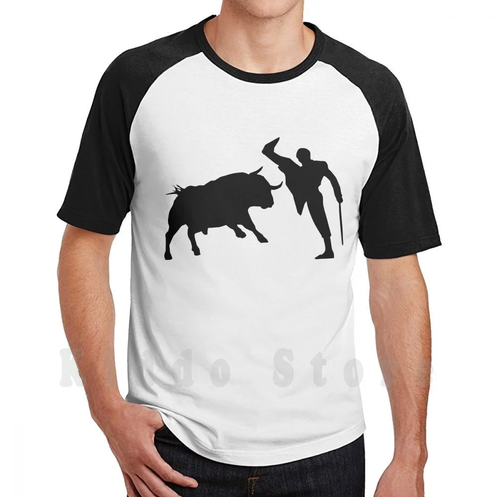 Camiseta de algodón para hombre con estampado DIY, diseño de toro, matador y torero, corrida de toros, lucha de toros