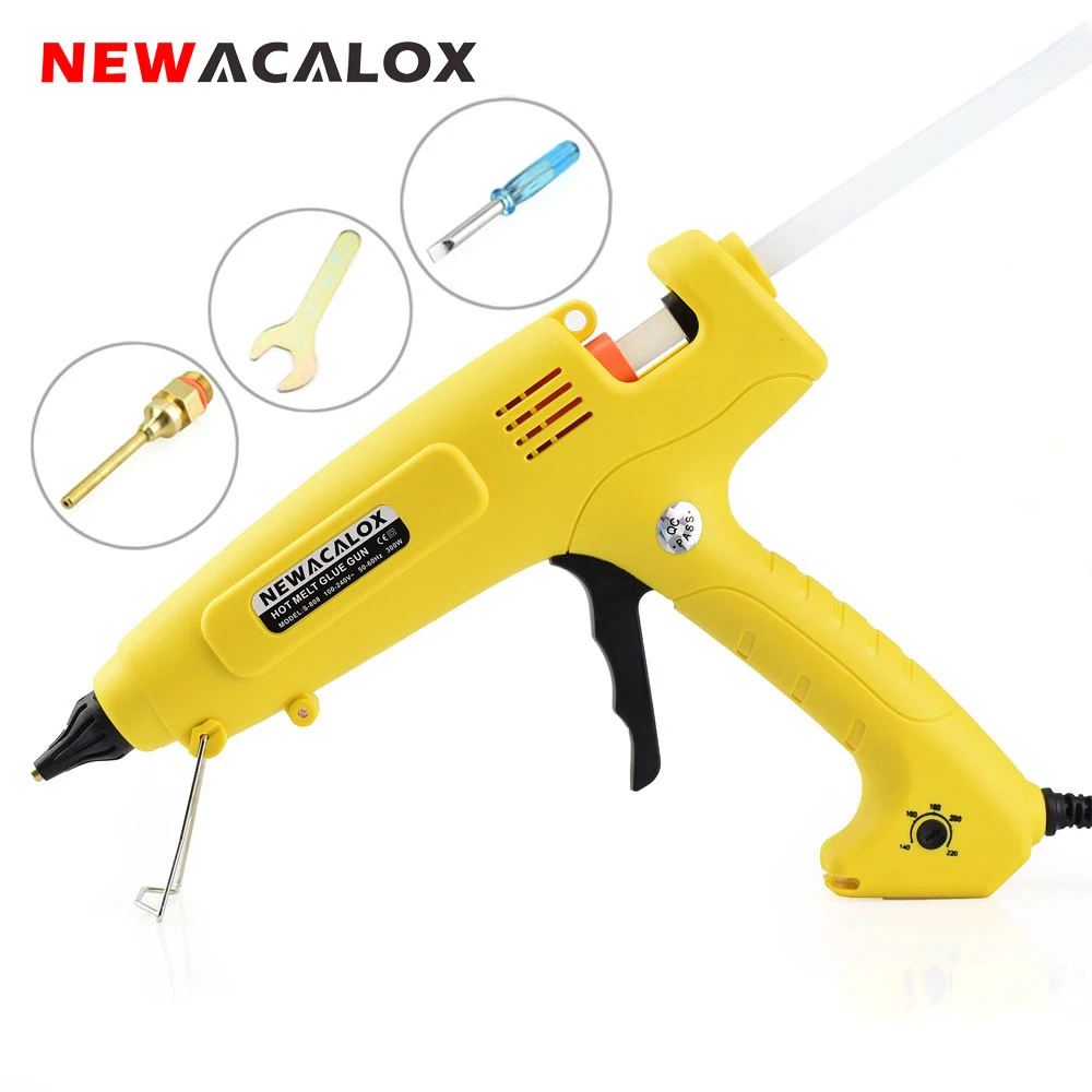 NEWACALOX 300W Hot Glue Gun Temperature Regulating Hot Melt Glue Gun with 11mm Glue Sticks/Copper Nozzle for Home DIY Tool