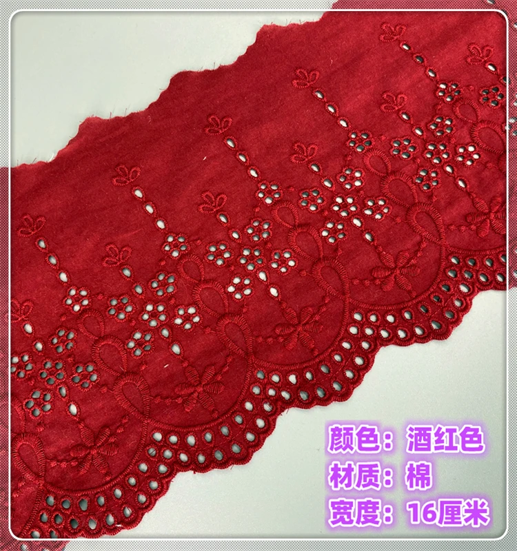 5Yard/Lot 16CM Breit Neue Reine Baumwolle Tuch Bestickt DIY Spitze Trim Kleidung Sofa Vorhang Stoffe Zubehör – Detail 5