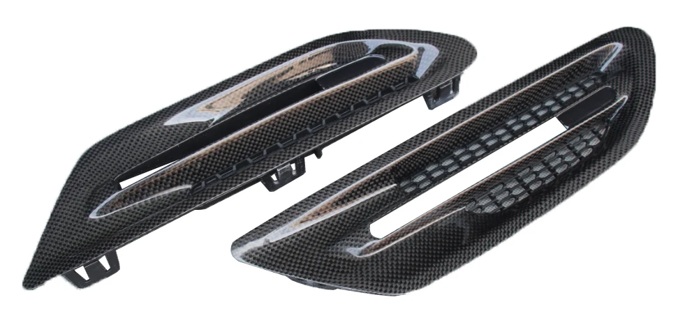 2010-ON 2 Pcs For BMW M5 F10 Styling Car Side Fender Air Vent Trim Gloss Black ABS Plastic+Real Carbon Fiber Replacement Type