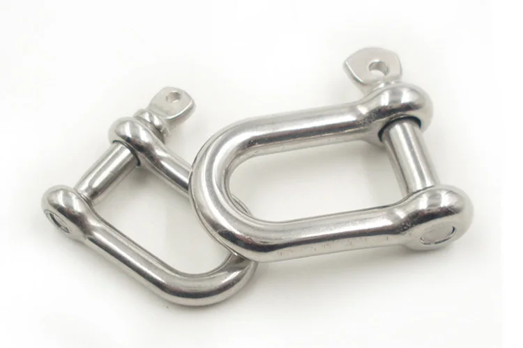 1PC 304 stainless steel D type shackle U type steel buckle chain buckle marine rigging lifting hook buckle M4-M20