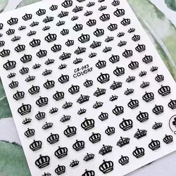 1 PC Newest Gold Crown 3D Design Self Adhesive Back Glue Decal Slider DIY Decorations Tips Nail Stickers CB083