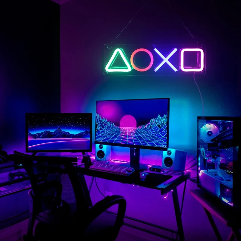 Neon Signs for Bedroom Wall Decor USB Powered Switch LED Neon Light for Game Room Living Room Teen Gamer Room Decoration