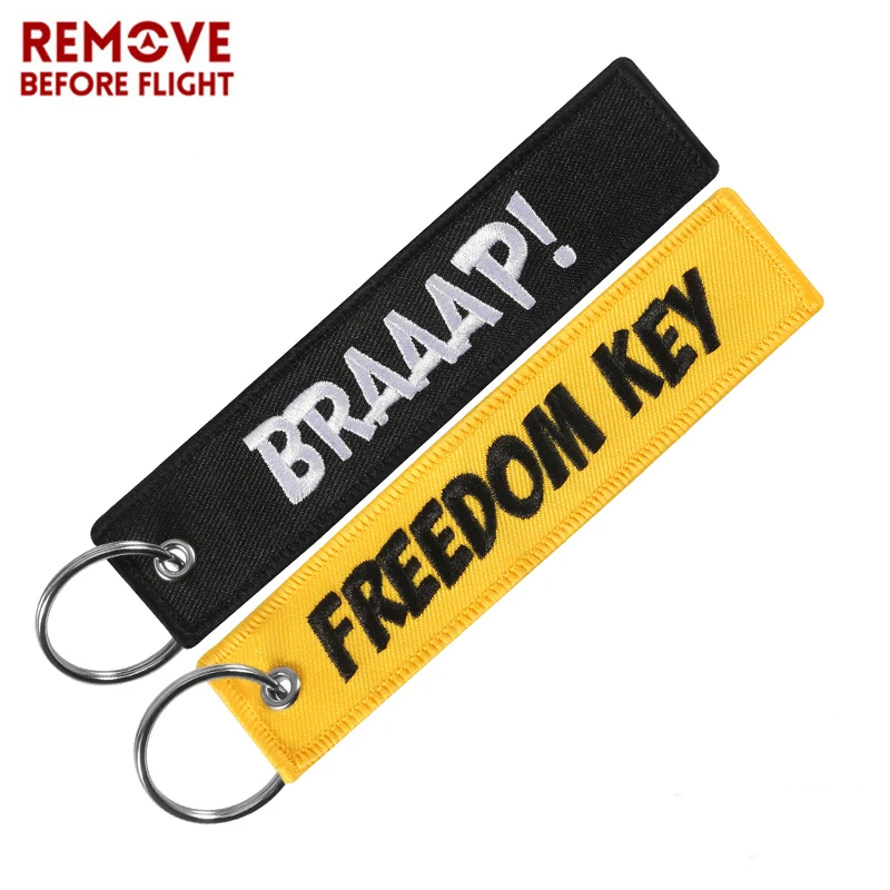 2pcs Freedom Key Ring for Cars Motorcycles Racing Key Chain Launch Cool Skull BRAAP Keychain Fashion Aviation Keychain Gifts