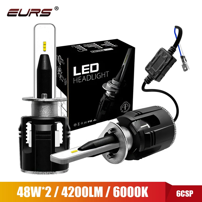 EUR 360 Side Csp Canbus 4300K/6000K H7 LED H4 H1 H11 H3 Hb3 Hb4 Led Bulbs Auto Headlights 12V 4200 LM 4800LM LED Auto Bulbs B6s