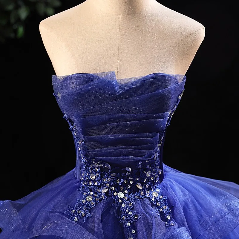 Vestido de quinceañera sin tirantes con tren, vestido de fiesta corto frontal, encaje Vintage largo, 11 colores, 2021