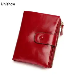 Luxury Genuine Leather Women Wallet Small Coin Purse Real Cowhide Leather Women Purse Vintage Style Mini Lady Wallet