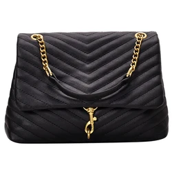 Luxury Pu Leather Chain Crossbody Bags for Women High Quality Ladies Handbags Messenger Bag Fashion Designer Female Shoulder Bag