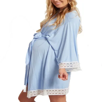 เชือกเอวการตั้งครรภ์ชุดนอนนุ่มชุดนอนผ้าฝ้ายผู้หญิงสามชุดนอนชุดนอนพยาบาลสำหรับหญิงตั้งครรภ์