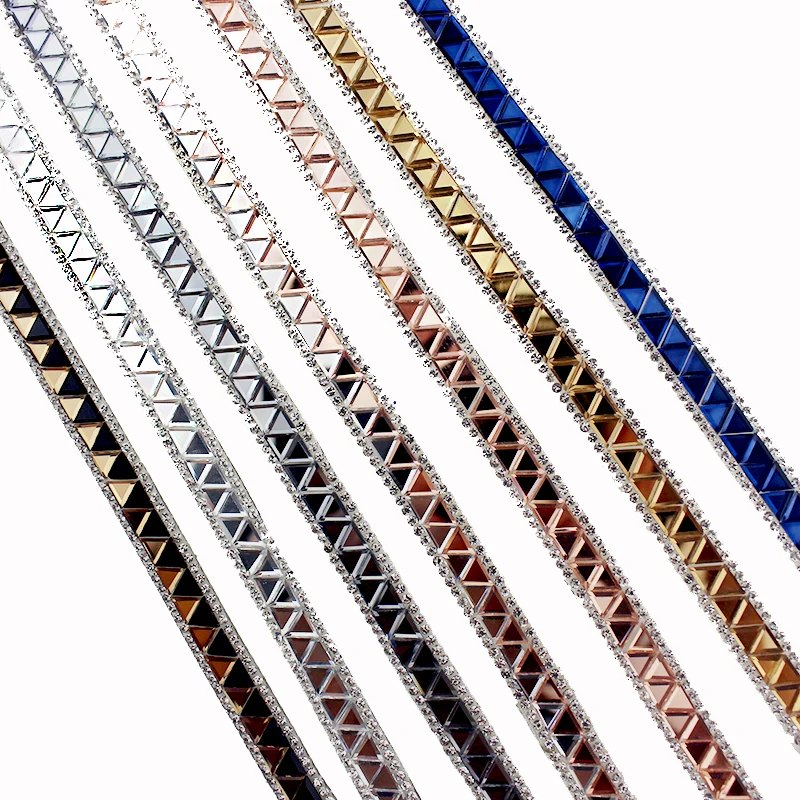 1 Yard Hot Fix Rhinestone Glass Ribbon Crystal Motif Trim Tape Heat Transfer DIY Trimming Decorative Clothing Accessories YY105