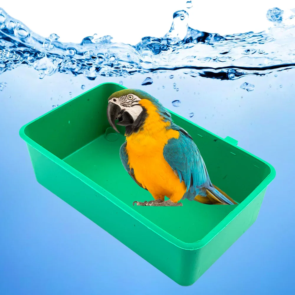 

Pet Bird Bath Bathtub Parrot Bath Cage Basin Bird Toys Pet Bird Cleaning Products Food Tray Birds Accessories