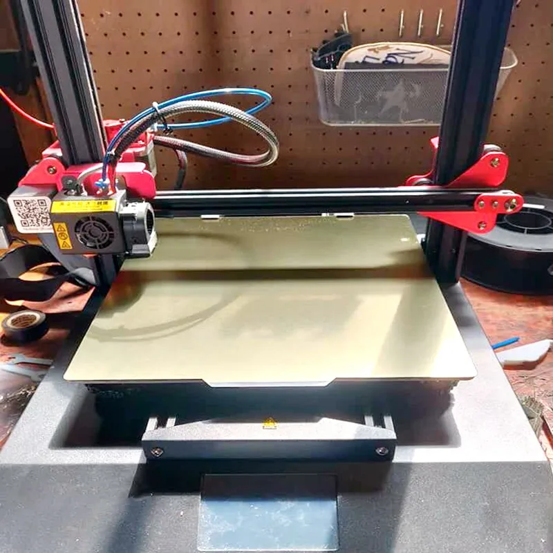 Imagem -04 - Cama Magnética de Aço Energética da Cópia da Mola da Elevação 3d 355x355 mm com Plataforma Lisa da Superfície e da Folha Base de Pei para Voron