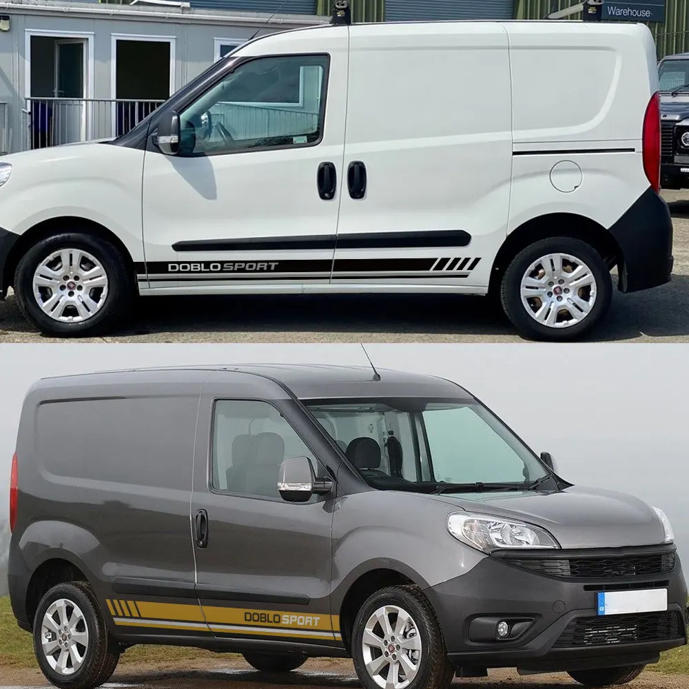 2 قطعة خط الباب الجانبي للسيارة ملصقات لشركة فيات دوبلو البضائع 2 ضبط اكسسوارات السيارات شاحنة التخييم المشارب رسالة الرسومات شارات الفينيل