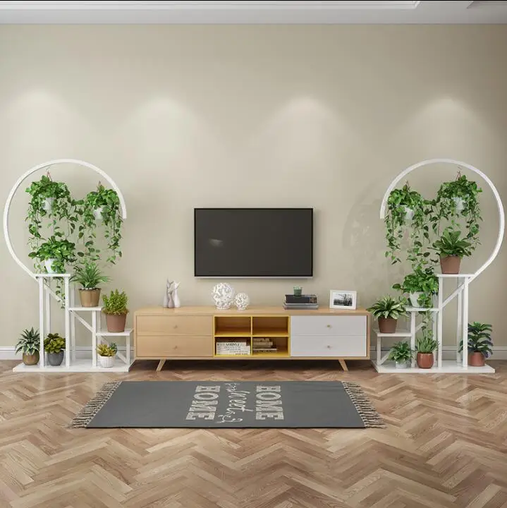 Love flower rack, shelf, living room, heart-shaped floor, iron art, multi-storey, multi-functional indoor