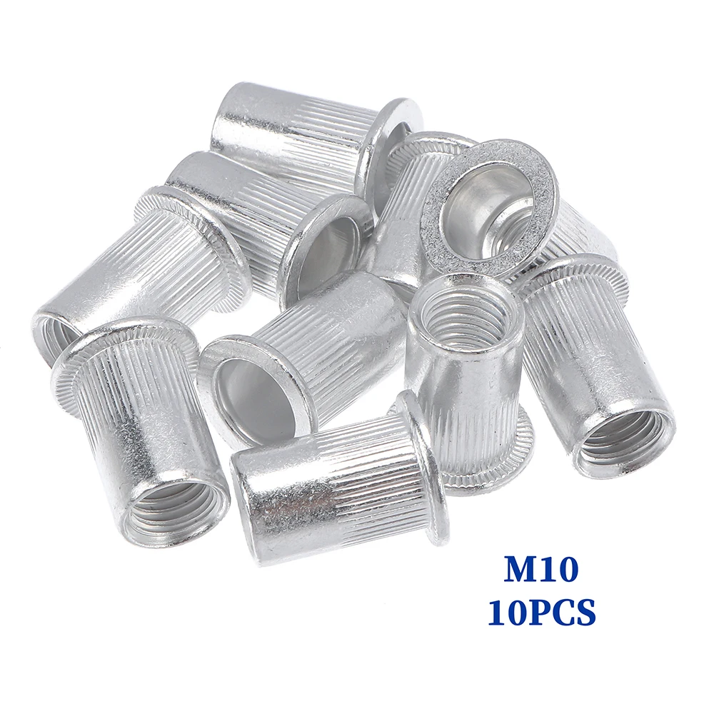 90Pcs M3 M4 M5 M6 M8 M10 Rivet Nut Aluminum Flat Head Rivet Nuts Set Insert Reveting Multi Size Rivet Nuts