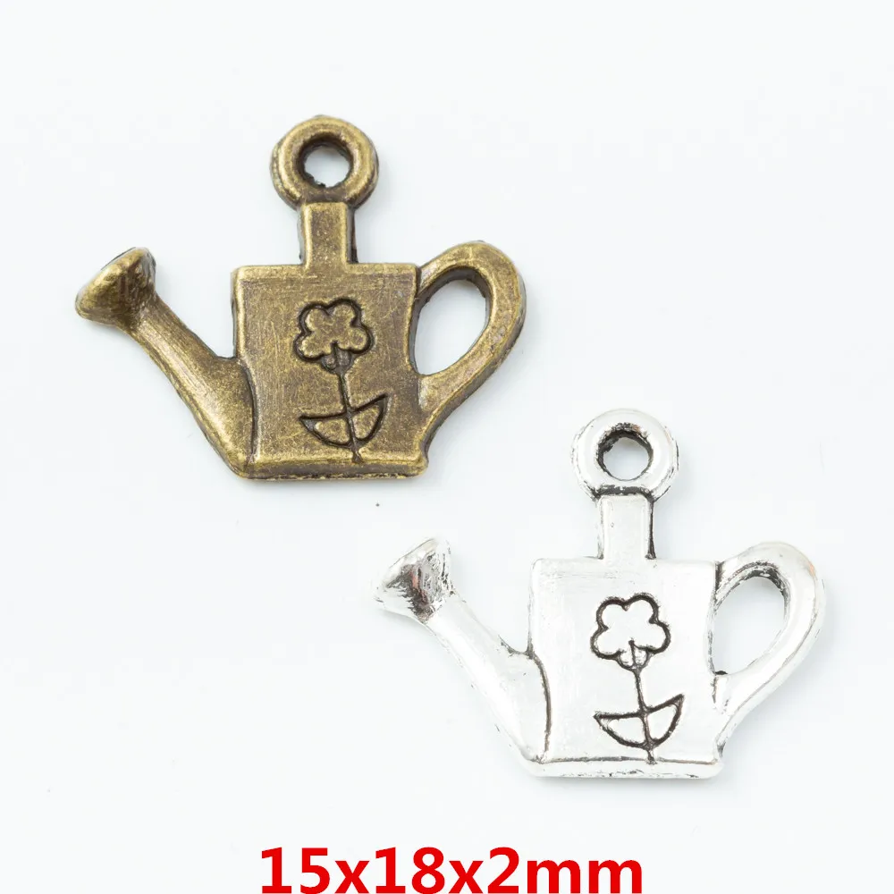 70 pieces of retro metal zinc alloy kettle pendant for DIY handmade jewelry necklace making 6824