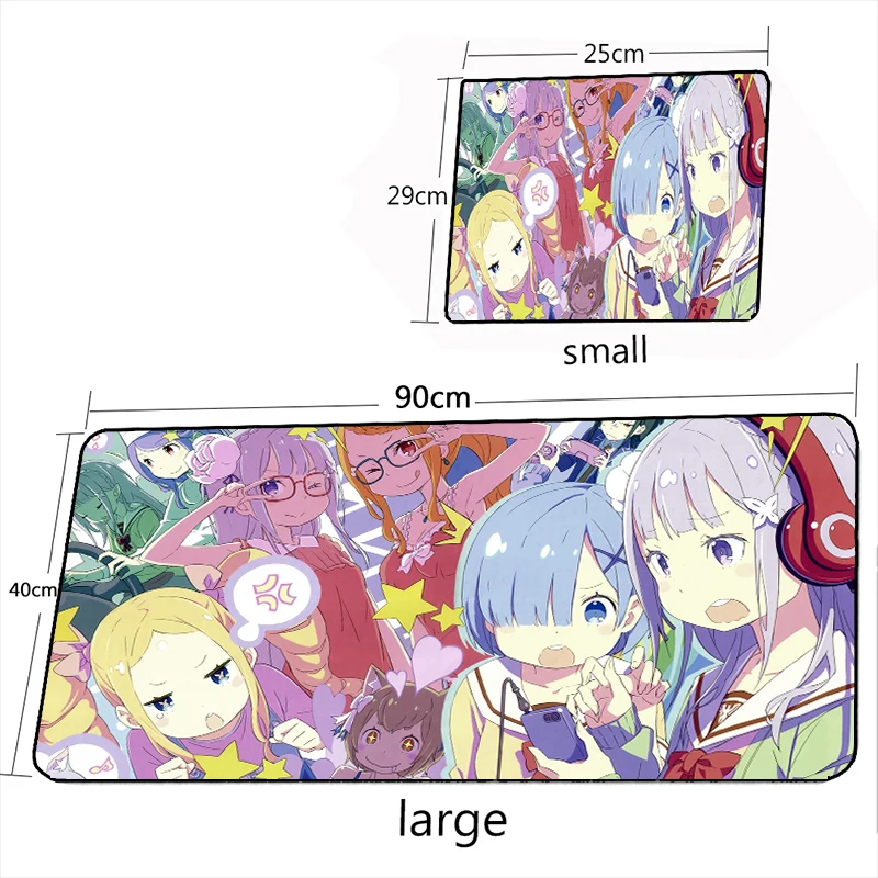 Sexy Cute White-haired Girl Rem Mouse Pad Anime Re Zero Mouse Gamer Multi-size Large Keyboard MouseMat 3MM Mousepad for Pc Gamer