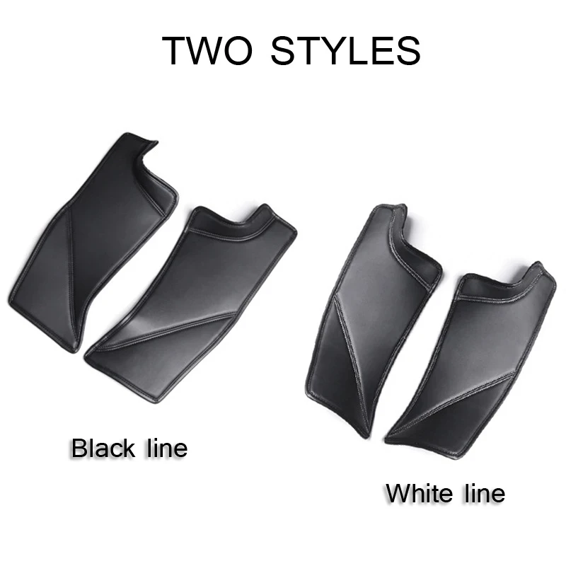 Car Door Sill Protector For Tesla Model Y Leather Bumper Strip Anti Kick Pad For Tesla Model 3 Side Edge Film Stickers