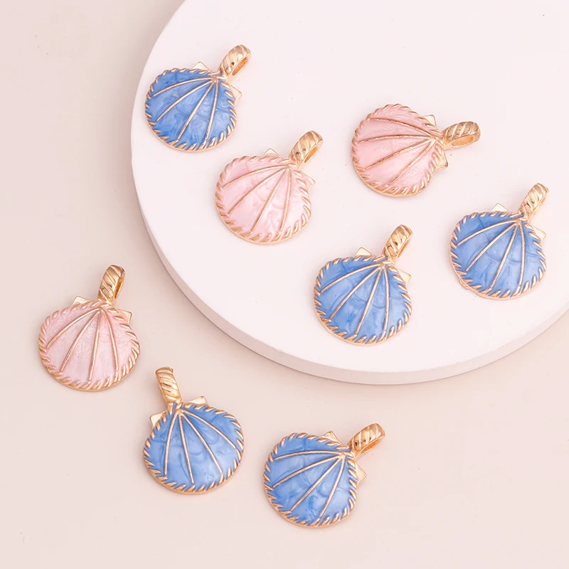 10 stücke Mix Nette Emaille Shell Seestern Charme Anhänger der Halskette Ohrringe Schlüsselanhänger Handemade DIY Schmuck Machen Zubehör – Detail 11