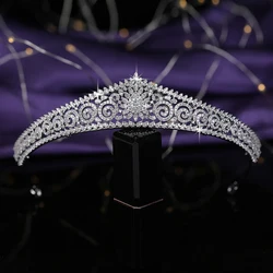 Crown HADIYANA Magnificent Dignified Tiara Women Wedding Bride Hair Accessories Zirconia Luxury Jewelry HG0036 Coronas De Reina