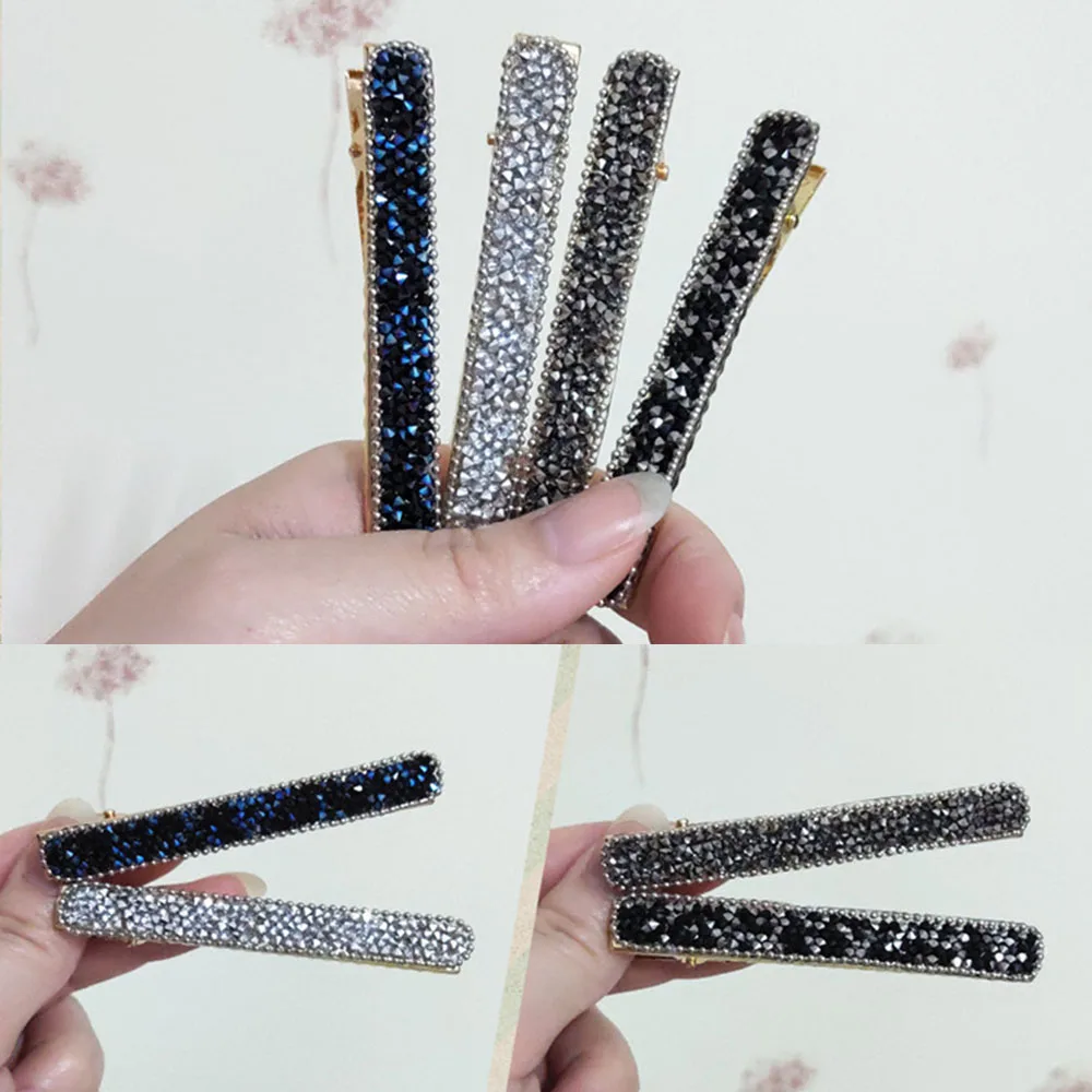 Shining Crystal Rhinestone Hair Clip Barrettes Geometric Hairpin Hairgrip Styling Tools Barrettes for Women Girls