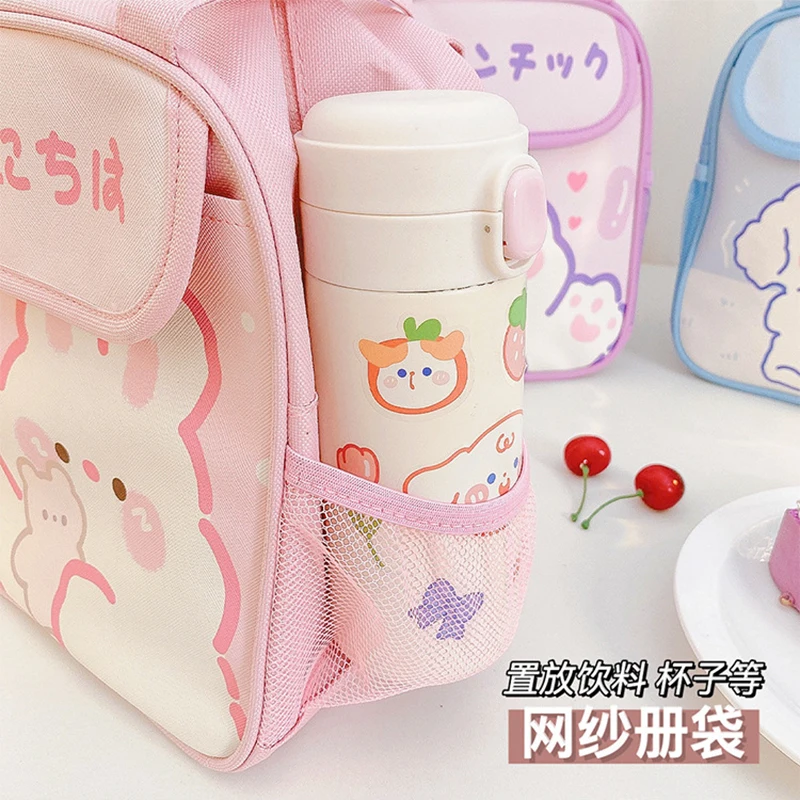 Portable Lunch Bag for Women Oxford Large Capacity Kawaii Food Bags Kids Student Travel Picnic Container Food Storage Bags WY410