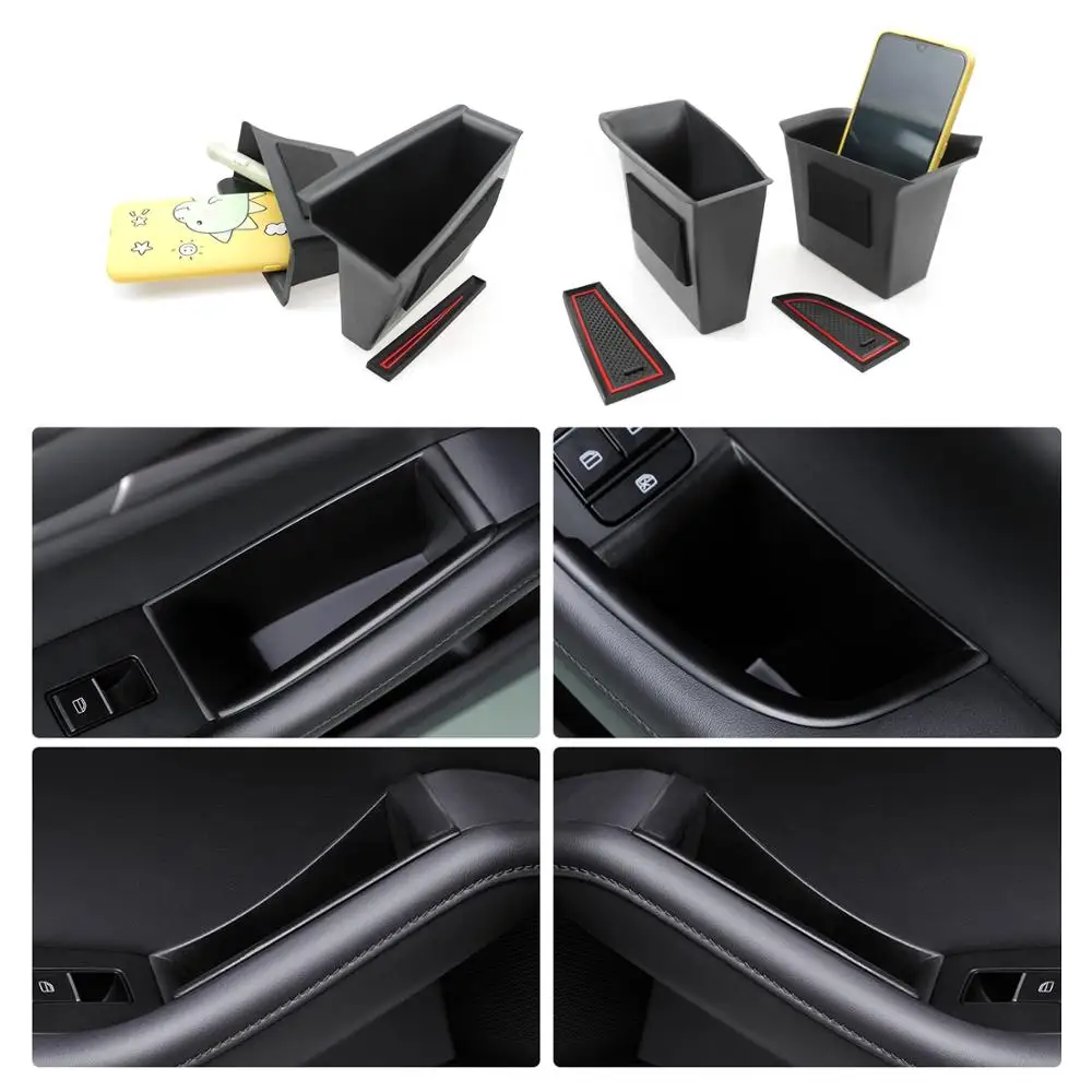 RUIYA Car Side Door Storage Box for Mazda 3 / Mazda CX-30 2019-2022 Right Hand Drive Vehicle Door Handle Storage Accessories