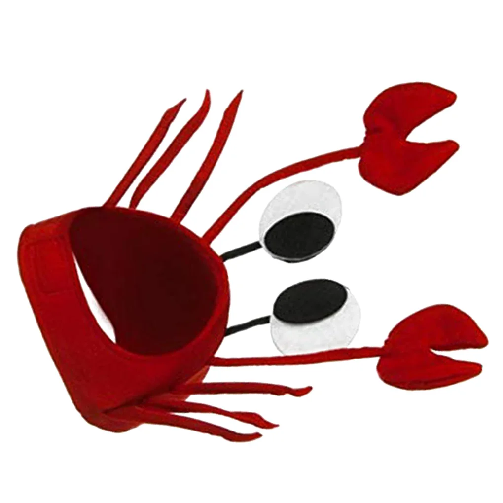 Chapeau de crabe rouge corrigé pour adulte et enfant, animal marin, accessoire de costume, cadeau de Noël amusant, bonne année