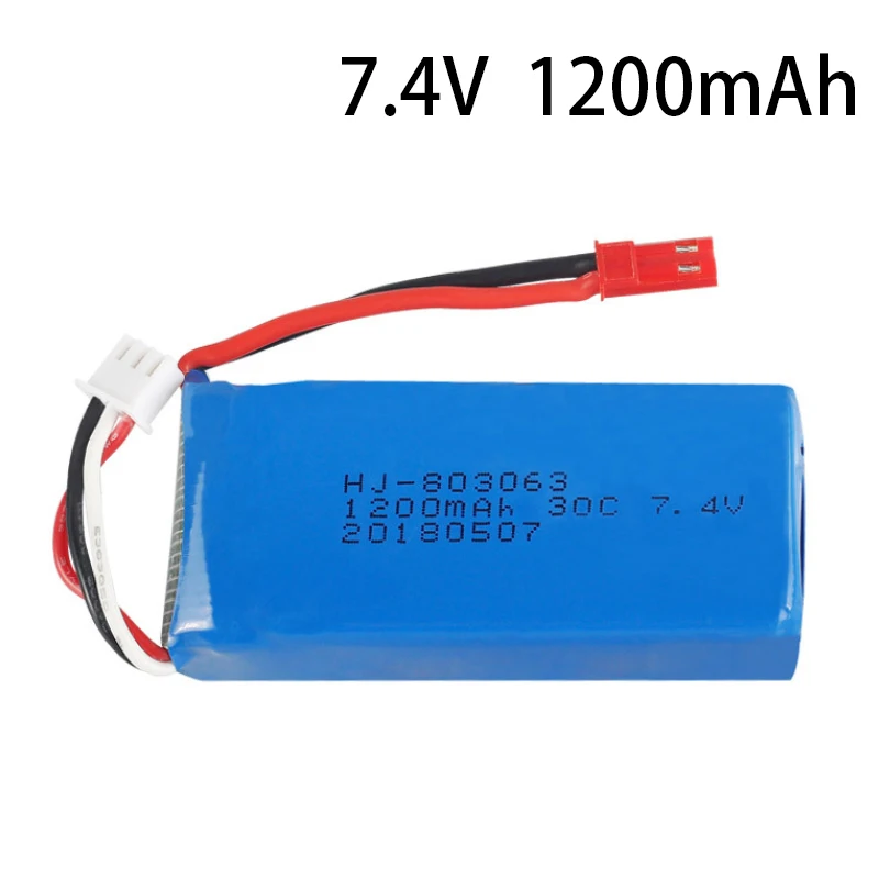 7.4V 1200mAh 30C Lipo Battery For YiZhan Tarantula X6 MJX X101 X102h X1Brushless H16 WLtoys V666 V262 V353 V333 V323  7.4V batte