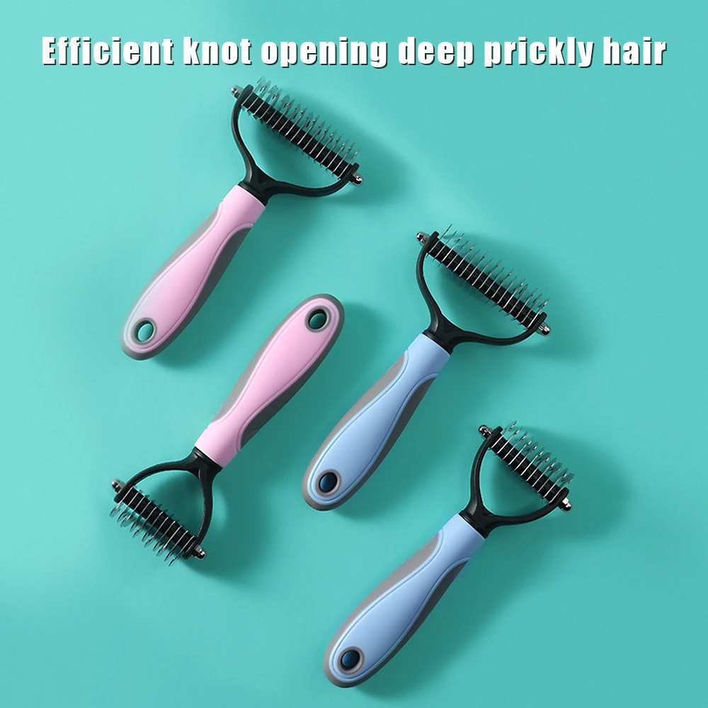 Pet Hair Remover Brush Dogs Fur Trimming For Matted Long Hair Curly Pet Deshedding Cat Brush Pet Grooming Tool