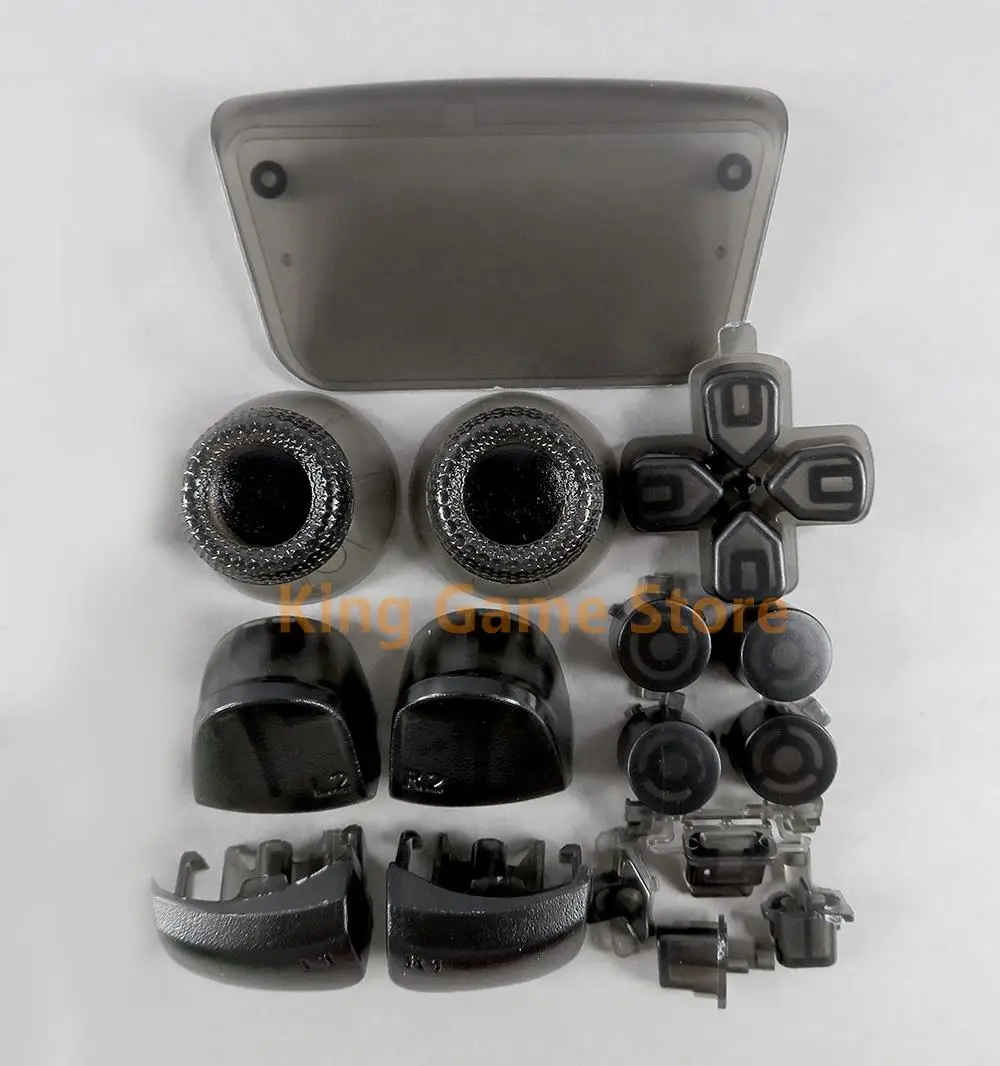 

20 компл./лот, прозрачные наборы полных кнопок для PlayStation 5 PS5, кнопки ABXY D-pad R1 L1 R2 L2, кнопка направления, колпачки для джойстиков