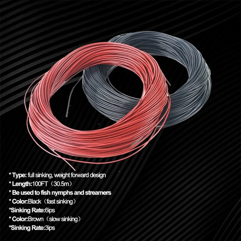 100ft WF 4/5/6/7/8S 3/6IPS Velocity Medium Sinking Fly Line Weight Forward WF4S - WF8S