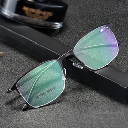 BCLEAR Men Titanium Alloy Eyeglasses Frame for Men Eyewear Flexible Temples Legs IP Electroplating Alloy Material Spectacle New