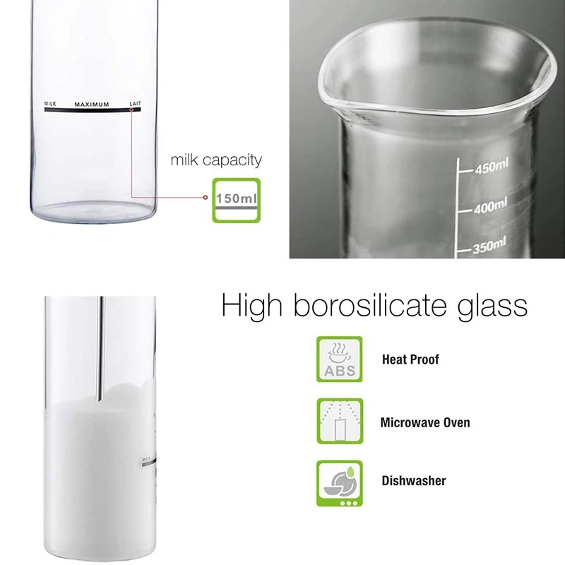 Espumador de leche eléctrico portátil, máquina de espuma de café, batidor de leche, batería, espumador de leche con jarra, taza, herramienta de cocina