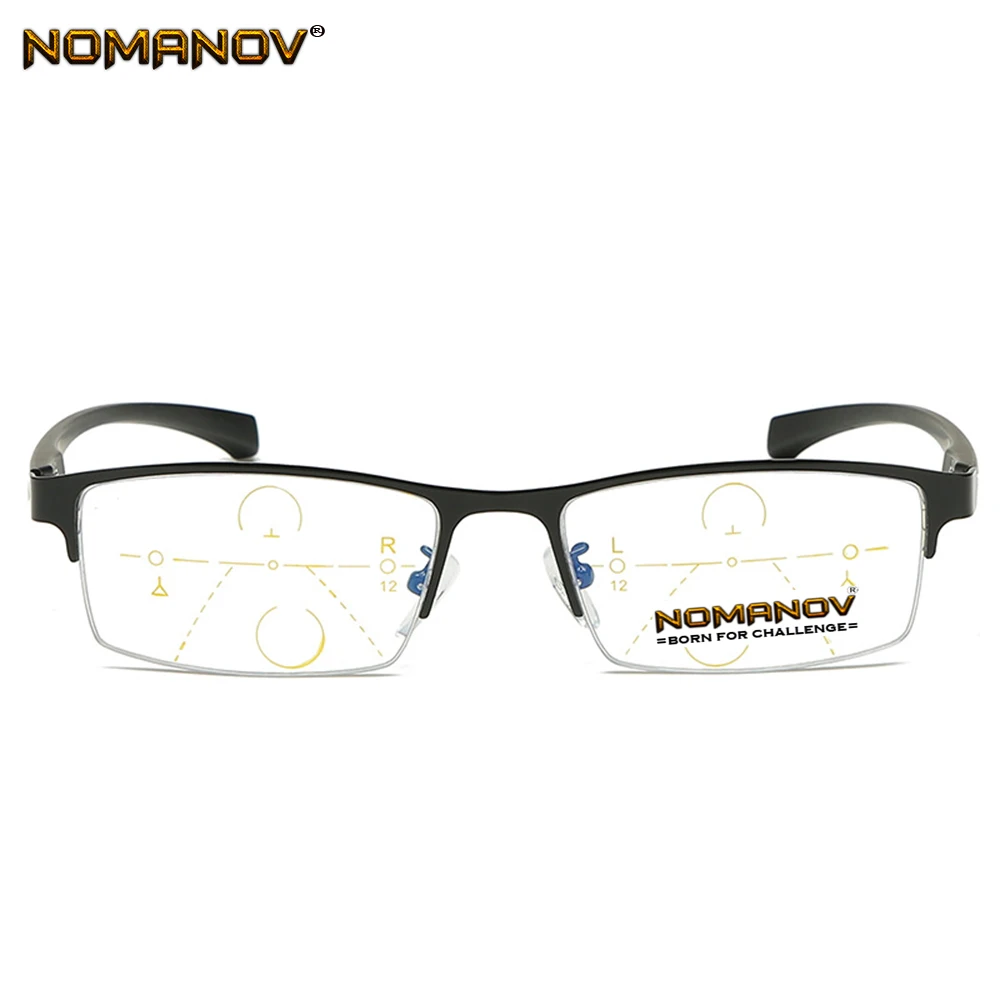 Commercial Alloy Frame Anti-fatigue Lens Men Women Progressive Multifocus Reading Glasses Add 75 100 125 150 175 200 To400