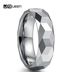 New Fashion Hot Men's Tungsten Carbide Rings 6MM Rhombus Polished Silver Color Rings for Male Jewelry Comfort Fit Size