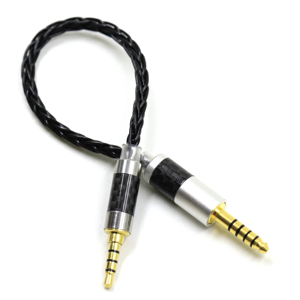 Haldane hifi 7n banhado a prata 3.5mm trrs macho balanceado para 4.4mm cabo adaptador de áudio macho balanceado 3.5 a 4.4 conector de equilíbrio