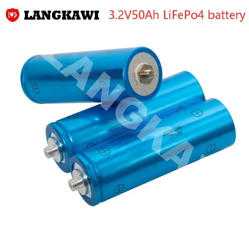 3.2V 50Ah LiFePo4 LFP Rechargeable Lithium Cylindrical Battery Cell for RV EV Energy Storage Solar System DIY Battery Pack